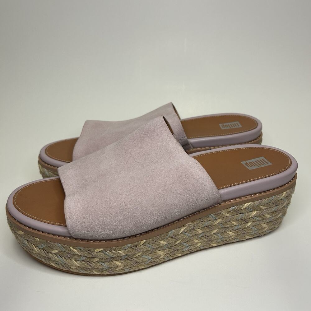 FitFlop Eloise Espadrille Platform Sandals Lilac Womens 10 Capsule Neutral Work